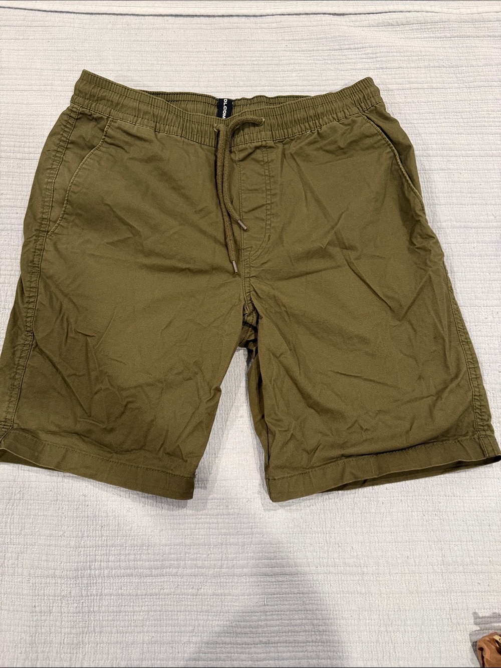 Volcom Olive Drawstring Athletic Shorts